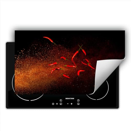 SMTDeco herdabdeckplatte Induktionsmatte herdabdeckung ceranfeld abdeckplatten für ceranfelder induktionskochfeld schutzmatte 90x52 cm Gemüse Rot
