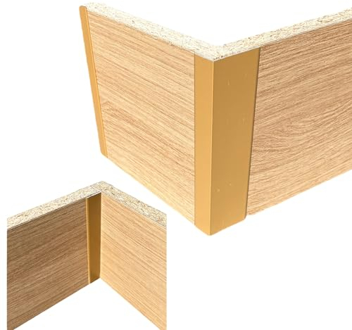BaustoffhandelShop Verbinder für Küchensockel Sockelverbinder Sockelblenden für 19mm Sockelleisten (90°-Winkel 15cm Höhe, Alu/BEIGE DUNKEL matt RAL1011), Alu10-15-20