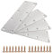 4 placas de reparación planas con tornillos, 140 x 50 x 2 mm, soportes de conector de unión de acero inoxidable, 8 agujeros para estantes de muebles de madera y metal