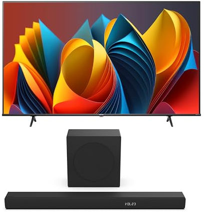 Hisense Bundle of 58E7NQ 146 cm (58 Zoll) Fernseher, 4K UHD, QLED, HDR10, HDR10+ decoding, HLG, Dolby Vision Atmos, 60Hz Panel, Smooth Motion, Bluetooth, Alexa Built HS3100