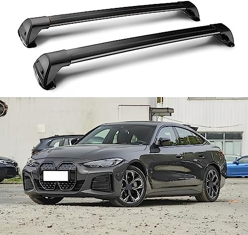 byjgs Fahrzeugspezifischer Stahl Dachträger für BMW i4 Gran Coupe 2022 2023 2024, Querträger Gepäck Cargo Top Dachgepäckträger Dachträger-Querstangen Dachträger