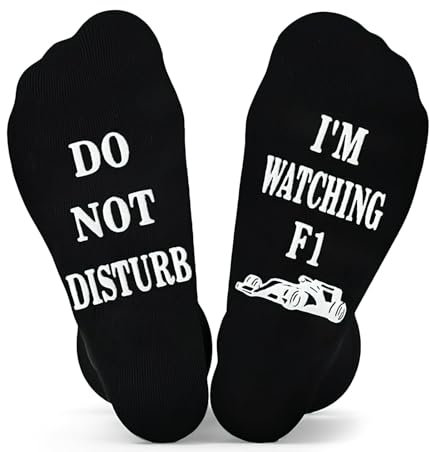 Calzini F1 da uomo, con scritta Do Not Disturb I'm Watching F1, regalo di compleanno e regali insoliti Formula 1, regalo per famiglia, amici, adolescenti, ragazzi, fratelli, papà, decorazioni