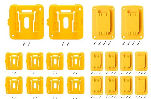 20 Packs Tool Holders and Battery Holders Compatible with Dewalt 18V Battery Tools,10 Pack Tools Drill Mount Holder, 10 Pack Battery Mounts Dock Holder with Screws