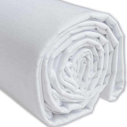 IPEA Baumwollstoff Popeline Weiß - 200 cm x 150 cm - Made in Italy - Meterware zum Nähen, Bekleidung, Futter, Wohnaccessoires, Patchwork, einfarbiger Stoff zum Nähen