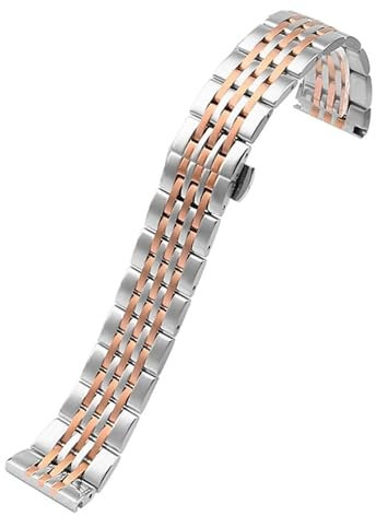 yaponuk 22mm stainless Steel Watchband For Armani AR1945/1648/1863/AR2447/AR11121 For Mens Wrist Strap Metal Bracelet(Rose Gold)