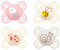 MAM Perfect Start Schnuller | 0-2 Monate | Babyschnuller für Neugeborene | 94% Akzeptanz | beugt Zahnfehlstellungen vor | mit Zahnmedizinern entwickelt| SkinSoft Silikon | Blume/Biene | 4 Stück