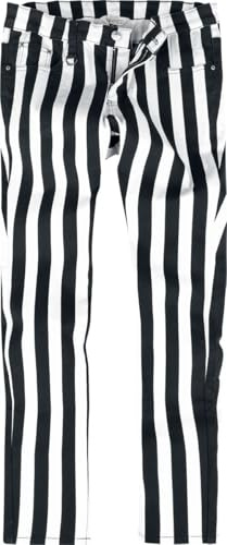 Banned Alternative Striped Pants Männer Stoffhose schwarz/weiß