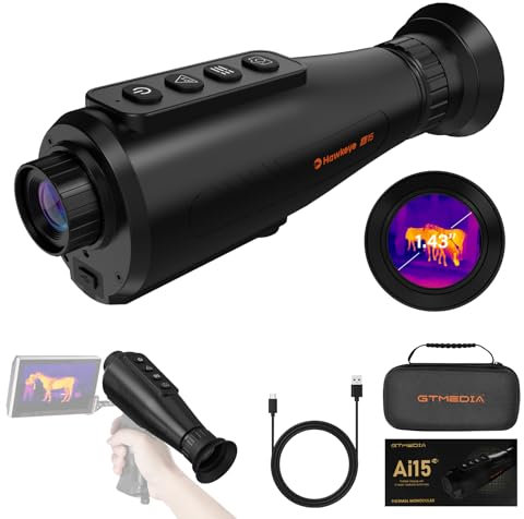 XYTEC Ai15 Thermo-Monokular - AI-Superauflösung, 384 x 288 (50 Hz), AMOLED-Display, 12-Stunden-Wärmebild-Monokular für Wildtierbeobachtung, Jagd und Outdoor