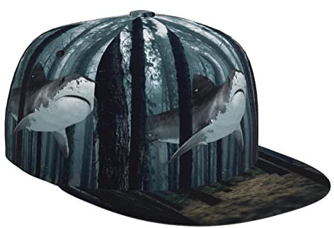 Unisex Cappello Sportivo Funny Sharks Design Hip Hop Berretto Casual Cappello con Visiera Personalizzato Cappellino Visiera per Spiaggia Sole Estivo Viaggi