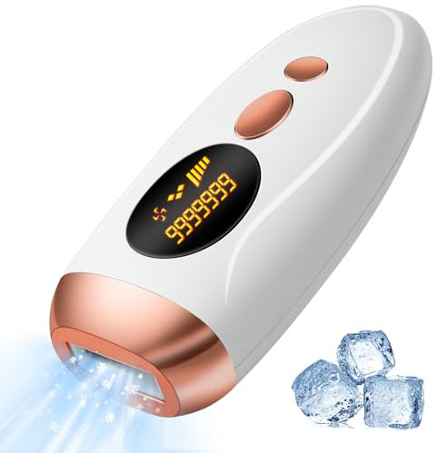 IPL Haarentfernungsgerät mit Eiskühlung, 999,999 Impulse, Geräte Haarentfernung Laser Schmerzfreie, Dauerhafte Haarentfernung für Frauen & Männer, Für Gesicht, Körper, Bikinizone, Beine, Achseln