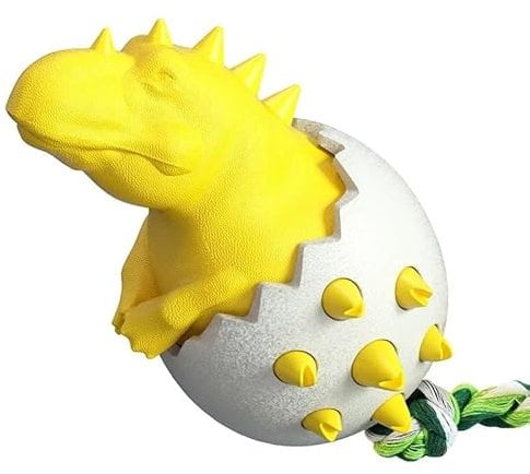 HYUIND Dog Chew Toys Dinosaur Egg Shaped Bulldog Molar Toothbrush Stick Anxiety Relief Interactive With Pet Intelligence Toys(7)