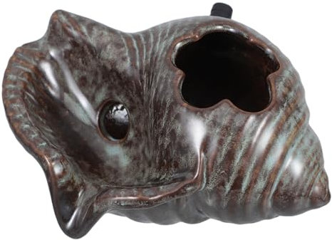 YARNOW Muschelförmiger Wasserspeier Aus Keramik Für Garten Und Außenbereich Mit V-förmigem Wasserauslass Dekorative Springbrunnenspeier Für Aquarien Und Teiche