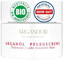 ARGAND'OR vegane Arganöl Pflegecreme- M - 50 ml Für trockene und sehr trockene Haut Extra reichhaltig und regenerierend VERGLEICHSSIEGER 2024 Gesichtspflege für Tag und Nacht Vegan