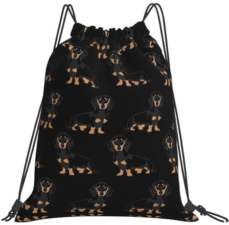 OKFSTY Dackel Weiner Rucksack mit Kordelzug, für den täglichen Gebrauch, weiß, One size
