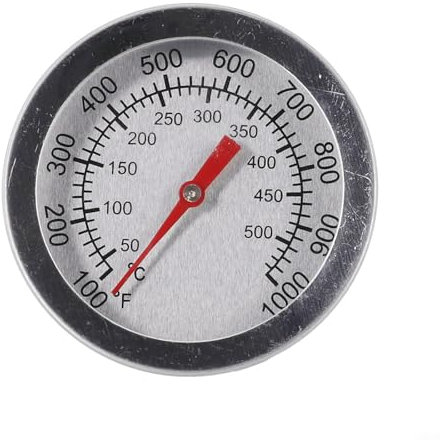 Chef Aid Stainless Steel Oven Thermometer for use with fan, gas, electric, pizza oven, air fryer, or range cooker - cooking/baking/grilling/BBQ, hang or stand inside oven