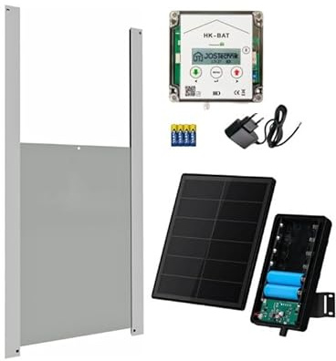 Set Klappensteller HK-BAT für Hühnerklappen inkl. Solar Modul 5W Lithium Akku 6V 6000 mAh