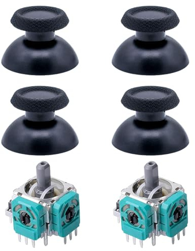 GNHG 2 Piezas GuliKit TMR Joysticks electromagnéticos para controlador DualSense PS5, accesorios de repuesto para controladores Playstation 5, incluidas 4 tapas de palanca de pulgar
