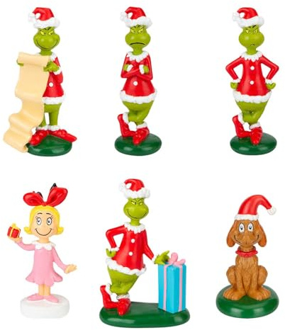 VFM e-Store - Grinch Christmas Tree Hanging 3D Decoration Festive Partyware Dr Seuss Xmas Theme - 8cm X 3cm Variety X 6 Pack