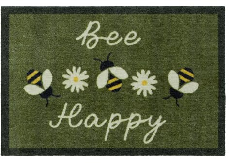My Mat Nylon Indoor Pattern Daisy Bee Washable Doormat for Hallway, Kitchen, Front Door 50x75cm