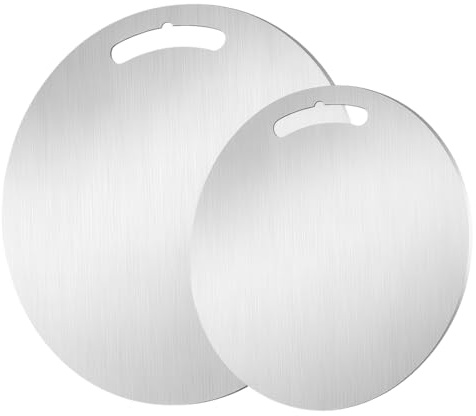 ZOIMANIA - Set 2 Taglieri Tondi in Acciaio Inox 304 - con spessore 15/10 – Ø30 e Ø40 cm – Professionali, Igienici e Resistenti - Ideali per Cucina, Ristorazione e Uso Domestico