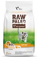 VETEXPERT Raw Paleo Kitten, Trockenfutter für Katzen, Truthahn und Huhn, 2 kg, Katzenbabies, Getreidefreies Premium Katzenfutter
