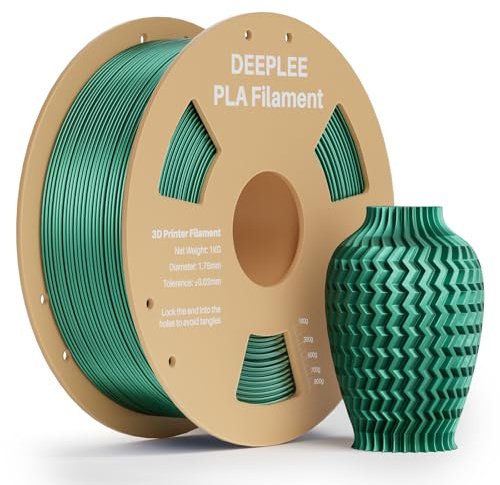 DEEPLEE Metallic PLA Filament Grün 1KG | Metallic 3D Drucker Filament 1.75mm, Multicolor Filament PLA, Maßgenauigkeit +/- 0.02mm