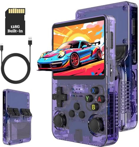 XiFanHo R36S Retro Handheld Game Console 128G - 3.5“ IPS Bildschirm mit 40000+ Classic Games Tragbarer Pocket Video Game Player Open Source Linux OS mit 3500mAh Batterie