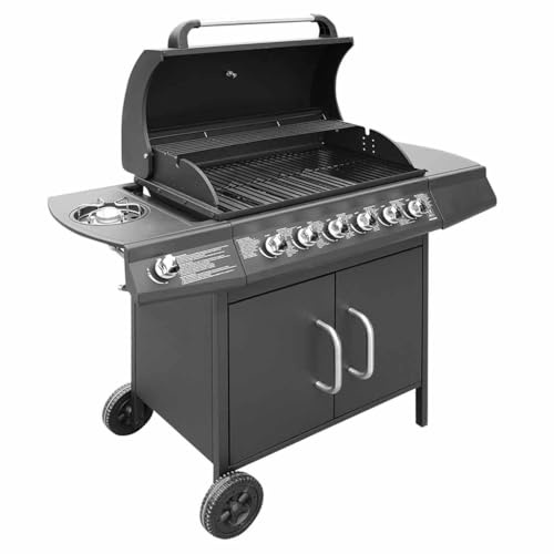 Generico Barbecue e Griglia a Gas 6+1 Fornelli Nero