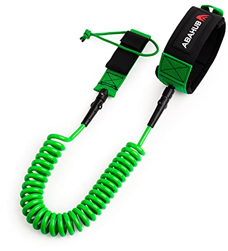 Abahub SUP Leash, Sup Zubehör, Surfboard Leash Board Sup Sicherheitsleine, 10ft 7 mm Leash für Erwachsene Grün