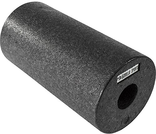 GORILLA SPORTS® Faszienrolle - Länge 29 cm, Durchmesser 15 cm, bis 100 kg Belastbar, Rutschfest, Mittel-Hart, Schaumstoff, Schwarz - Massagerolle, Schaumstoffrolle, Foam Roller, Selbstmassage-Rolle