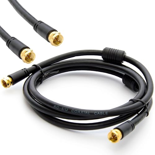 Premium X 2,5m BASIC-LINE SAT TV Antennenkabel F-Anschlusskabel Koaxial-Kabel mit Mantelstromfilter HDTV 4K - Schwarz
