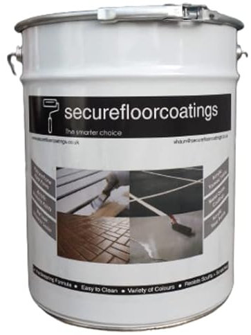 Secure Floor Coatings Fast Dry Tarmac Paint 20L Suitable For Driveways, Line Marking,Concrete, Waterbased, Great for Renovating Tarmac (20L, Black)