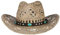 LTSWEET Herren Damen Cowboy Strohhut Westernhut Sonnenhut Strand Kappe Natürliches Stroh Atmungsaktiv Breiter Krempe Sonnenschutz Draussen Sport,C