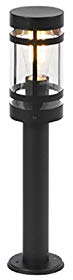 Qazqa - Moderne Außenleuchte I Wegeleuchte I Gartenlampe I Gartenleuchte I Standleuchte schwarz 50 cm IP44 - Gleam I Außenbeleuchtung - Edelstahl Zylinder I Länglich - LED geeignet E27