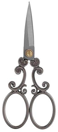 Vintage Schere, Mini Vintage Edelstahl Nähschere European Style Klassische Stickerei Handwerk Schneidewerkzeug (Silber grau)