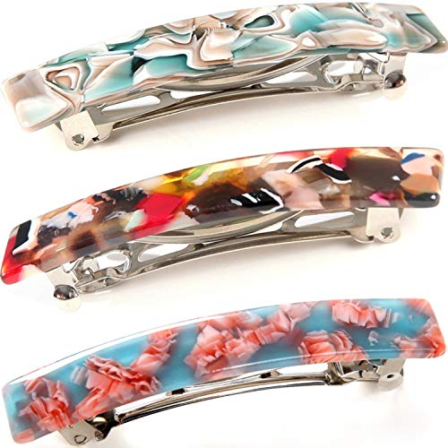 3 Stück Schildpatt Haarspange Klein Haarspangen Damen Dünnes Haar Französische Automatische Haarspange Clips Mittel Für Frauen