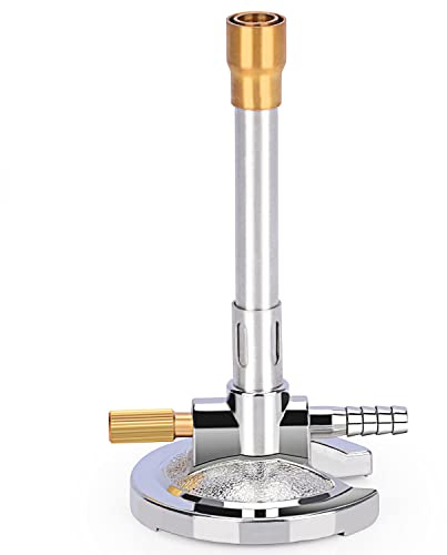 stonylab Bunsen Burner, Flame Air Adjustable Lab Gas Burner with Flame Stabilizer and Needle Valve for Laboratory Heating Combustion