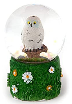 Schneekugel Poly Mini - Schnee-Eule - Wiese