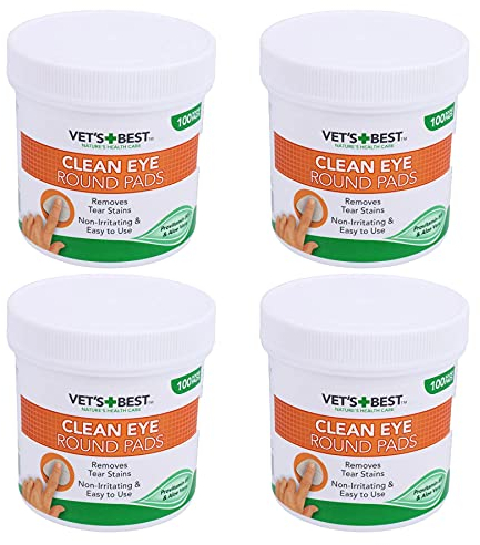 AB Tools 400PK - Toallitas redondas para limpieza de ojos de perro, cachorro, para eliminar manchas