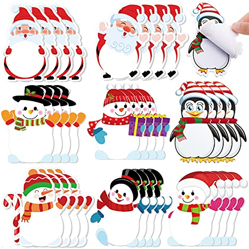 32 Stücke Weihnachten Notizblock Winterthema Selbstklebrige Notizen Urlaub Memo Notizen für Arbeit Dekoration Geschenk, Weihnachten Elemente 8 Stile (Schneemann Weihnachtsmann Pinguin)