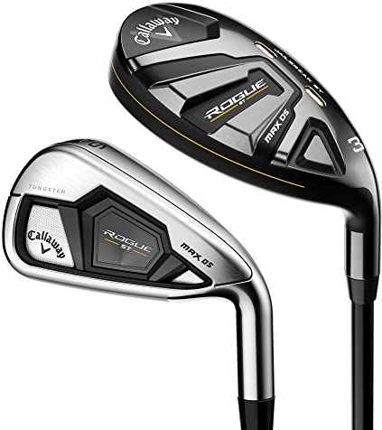 Callaway Golf Rogue ST Max OS Hybrid Iron Combo Set (Left Hand, Graphite Shaft, Regular Flex, 4H, 5H, 6IR - PW, Set of 7 Clubs)