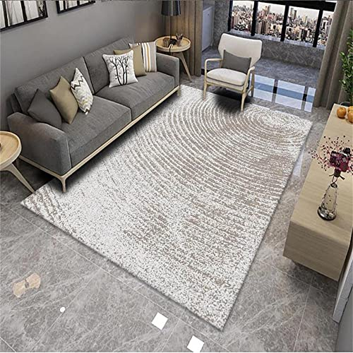 Joop Grau Vintage Wohnzimmer Teppich - Fuzzy Curved Salon Langlebig Esstisch Teppich XXL 160X230CM (5ft 3''X7ft 6.6'')