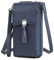Pearl Angeli Weiches Echtes Leder Handy Umhängetasche - Handytasche Geldbörse Damen RFID Schutz kleine Crossbody Tasche (D-Blau)
