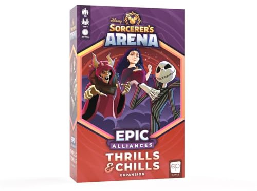The OP USAopoly - Disney Sorcerer’s Arena: Epic Alliances Thrills and Chills Expansion - Featuring Jack Skellington, The Horned King, and Mother Gothel - Ages 13+ - for 2-4 Players - English
