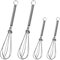 ANAEAT Mini Wire Whisks, Set of 4 Portable Stainless Steel Kitchen Tiny Whisk & Egg Beater with Thick Wire - Sturdy Small Mixing Balloon for Cooking, Blending, Whiping, Beating, Stirring (13cm+18cm)