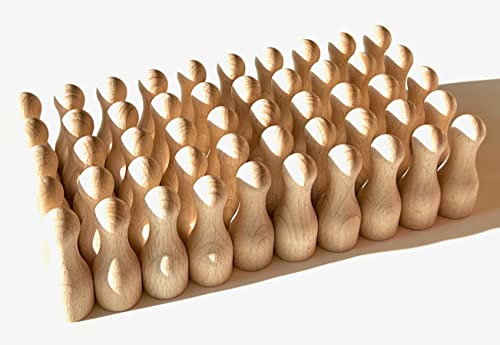 DIY Holzfiguren zum Bemalen + Basteln, Spielfiguren aus Holz unlackiert, Figurenkegel für Deko, Hochzeit, Brettspiele, Familienaufstellung etc. Made in Germany. (50 Spielkegel XL, 25/60 mm)