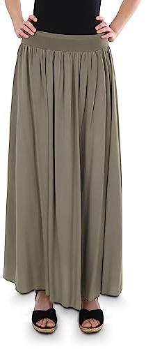 Malito Damen Maxi Rock, Langer Rock Blickdicht, Sommerrock mit elastischem Bund - 2203
