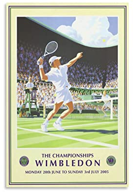 Vintage Tennis Match Poster Leinwand Kunst Poster und Wandkunst Bild Modern Familie Schlafzimmer Dekor Poster 30 x 45 cm