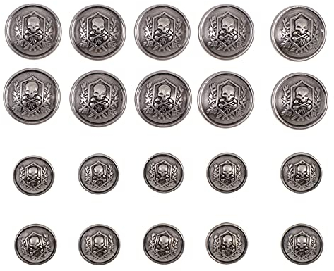 Milisten 20 Stücke Runde Schädel Muster Knöpfe Legierung Vintage Stil Knopf Kleidung Knopf Zarte Anzug Knöpfe Nähknöpfe Jean Knöpfe DIY Schädel Knöpfe Nähknöpfe