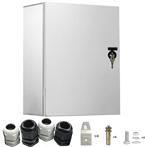 GTYORUS Edelstahl Schaltschrankl,50 * 40 * 18CM Anschlusskasten, Eingebaute isolierende Montageplatte, Wasserdicht Wandmontiert Elektroverteiler